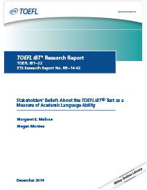 Read more about stakeholders’ beliefs about the TOEFL iBT test as a measure of academic language ability