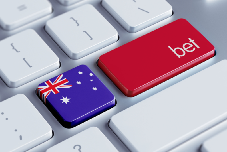 Australia flag and BET button on keyboard