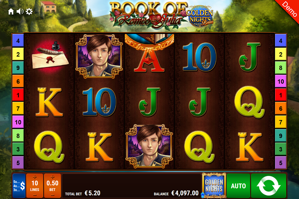 Book of Romeo & Julia Golden Nights Bonus slot screenshot