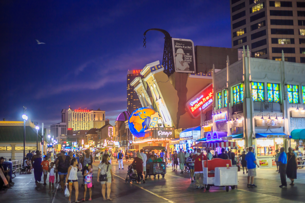 Atlantic City casinos at night