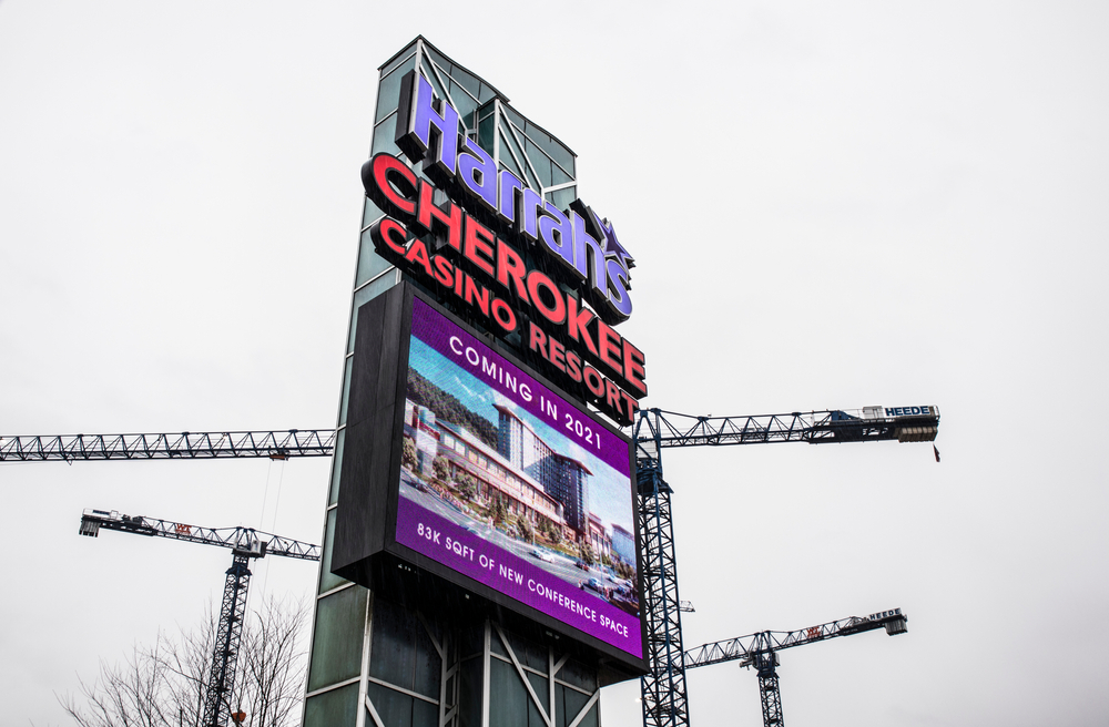 Harrah's Cherokee Casino sign